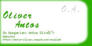 oliver antos business card